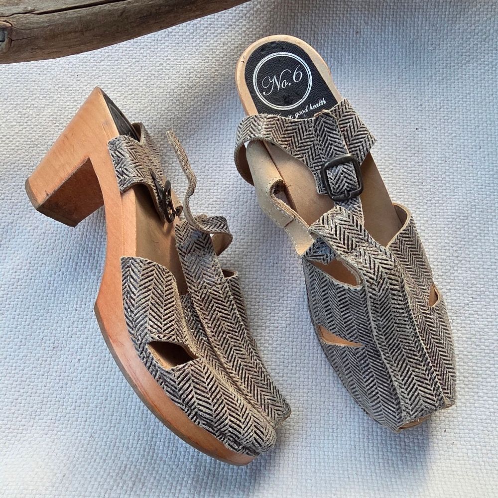 No. 6 Open Toe Clog Shoes